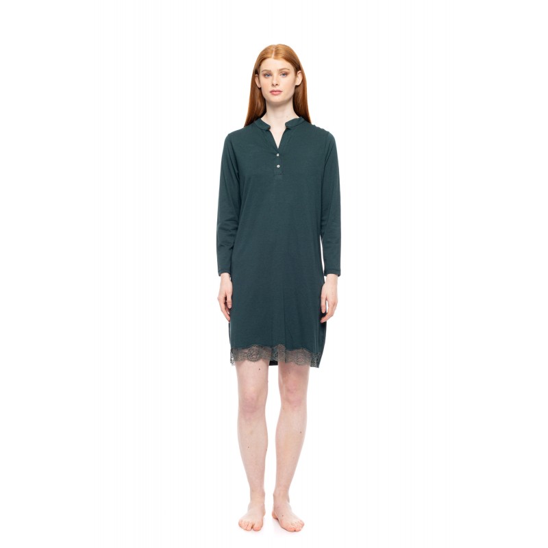 W1757 - Dark Green - NIGHTGOWN NIGHT LOVERS SOLID- (W1757) W1757 - Dark Green - NIGHTGOWN NIGHT LOVERS SOLID- (W1757)