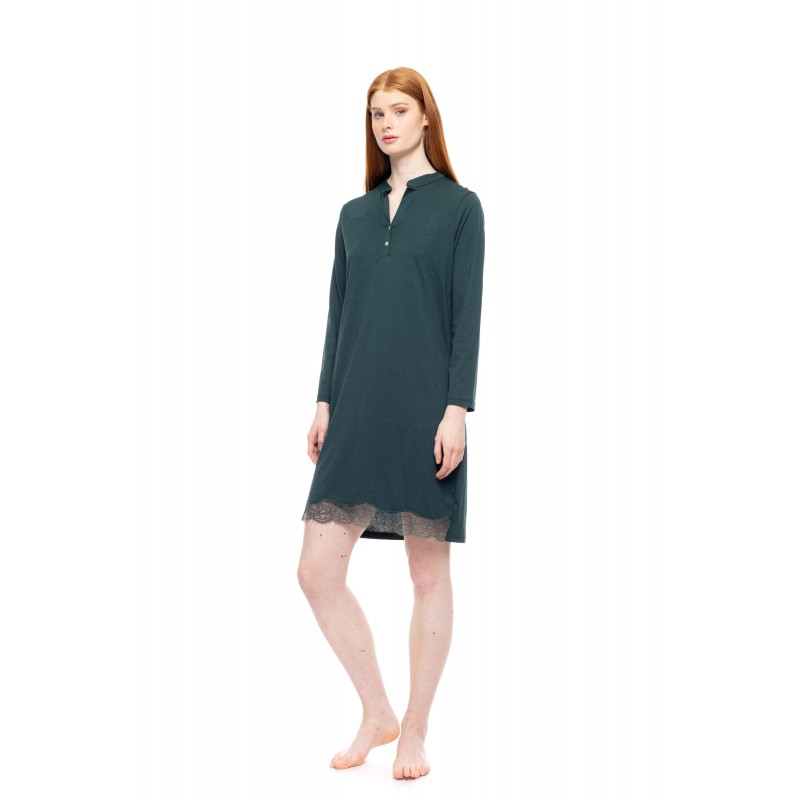 W1757 - Dark Green - NIGHTGOWN NIGHT LOVERS SOLID- (W1757) W1757 - Dark Green - NIGHTGOWN NIGHT LOVERS SOLID- (W1757)