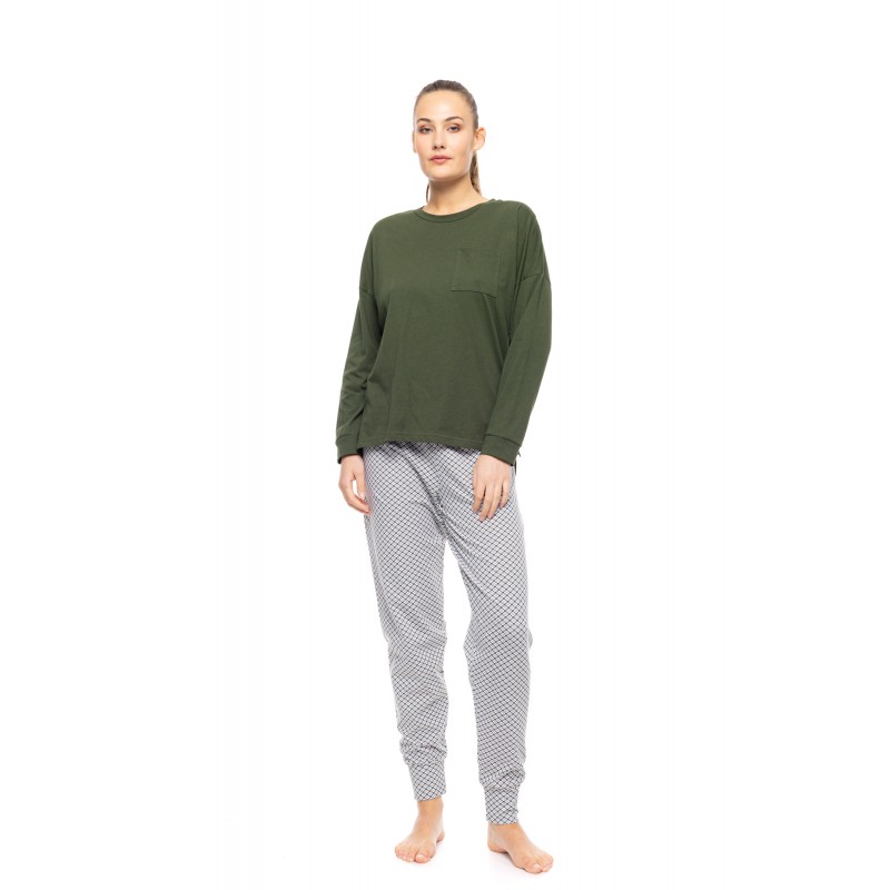 W1759 - Type - PYJAMA MODERN FLOWER GREEN- (W1759) W1759 - Type - PYJAMA MODERN FLOWER GREEN- (W1759)