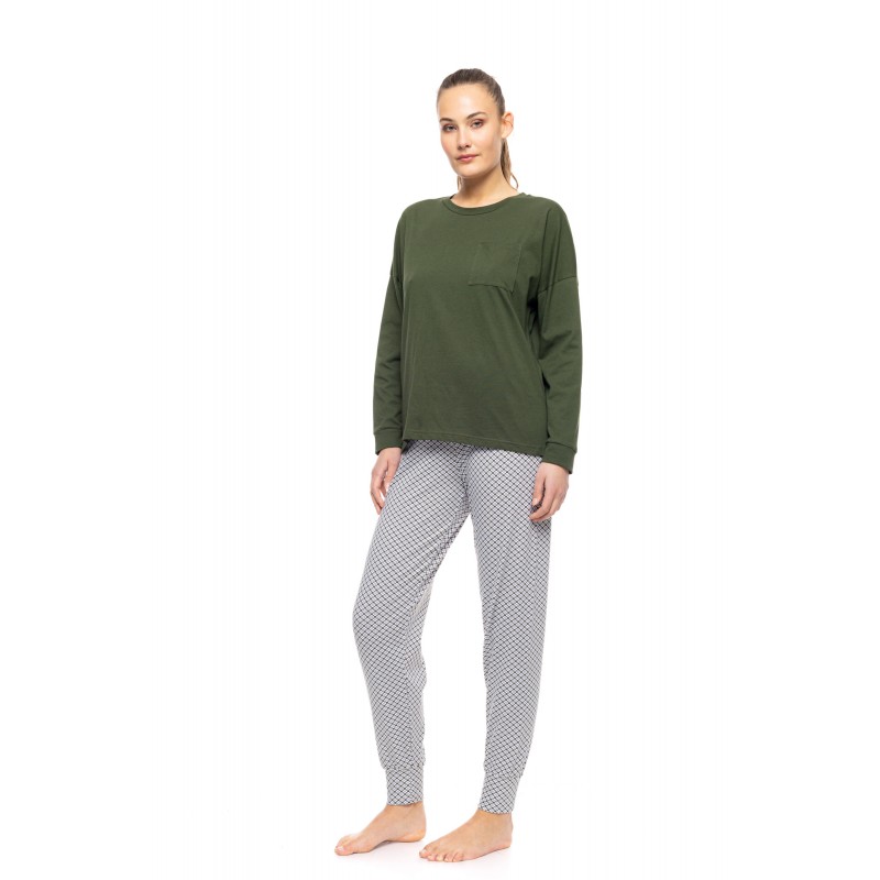 W1759 - Type - PYJAMA MODERN FLOWER GREEN- (W1759) W1759 - Type - PYJAMA MODERN FLOWER GREEN- (W1759)