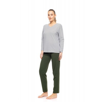 W1763 - Type - PYJAMA MODERN FLOWER GREEN- (W1763)