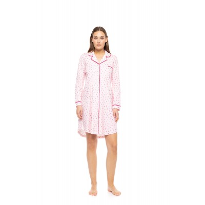 W1777 - Type - NIGHTGOWN BUTTONED BUBBLEGUM HEART- (W1777)