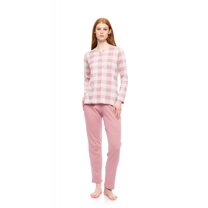 W1787 - Type - PYJAMAS JACQUARD ROSE PLAID- (W1787)