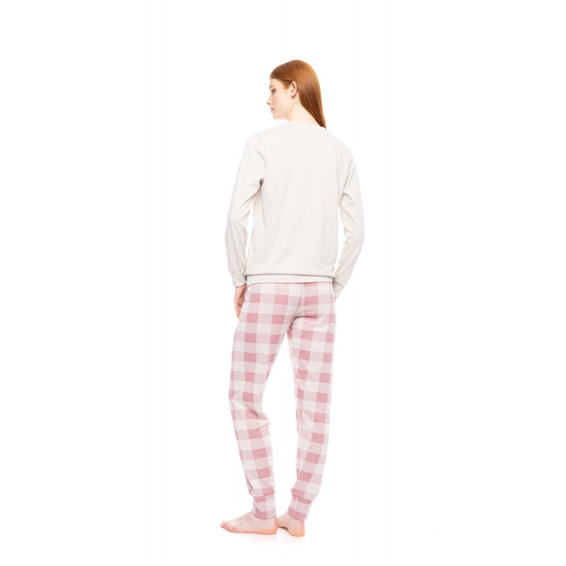 W1789 - Off White - PYJAMAS JACQUARD ROSE PLAID- (W1789) W1789 - Off White - PYJAMAS JACQUARD ROSE PLAID- (W1789)