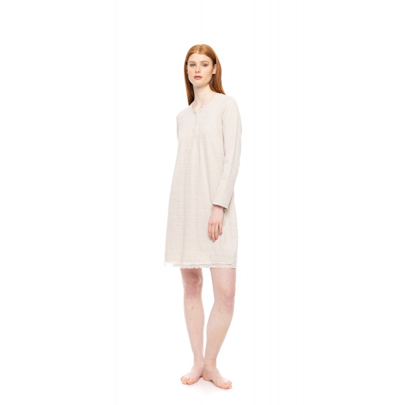 W1793 - Type - NIGHTGOWN HAZELNUT STRIPES- (W1793) W1793 - Type - NIGHTGOWN HAZELNUT STRIPES- (W1793)