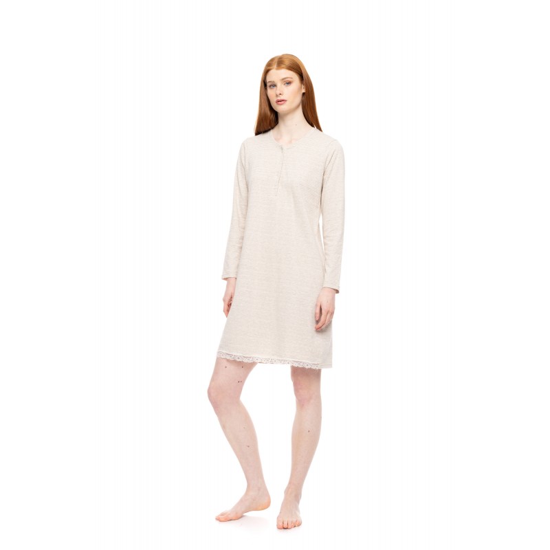 W1793 - Type - NIGHTGOWN HAZELNUT STRIPES- (W1793) W1793 - Type - NIGHTGOWN HAZELNUT STRIPES- (W1793)