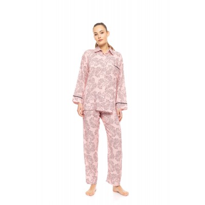 W1802 - Type - PYJAMA BUTTONED ROSE LEOPARD- (W1802)
