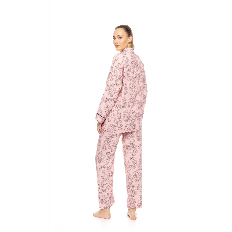 W1802 - Type - PYJAMA BUTTONED ROSE LEOPARD- (W1802) W1802 - Type - PYJAMA BUTTONED ROSE LEOPARD- (W1802)