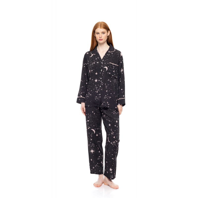 W1808 - Type - PYJAMA BUTTONED ROSE NIGHT SKY- (W1808) W1808 - Type - PYJAMA BUTTONED ROSE NIGHT SKY- (W1808)