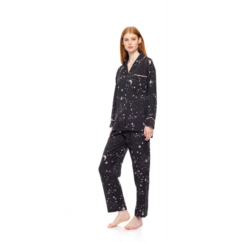 W1808 - Type - PYJAMA BUTTONED ROSE NIGHT SKY- (W1808) W1808 - Type - PYJAMA BUTTONED ROSE NIGHT SKY- (W1808)