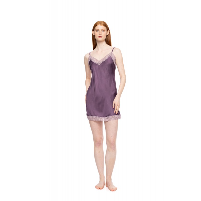 W1817 - Violete - NIGHTGOWN SATIN PURE CHIC- (W1817) W1817 - Violete - NIGHTGOWN SATIN PURE CHIC- (W1817)