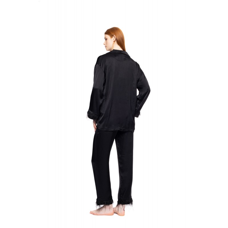 W1820 - Black - PYJAMA BUTTONED PURE CHIC- (W1820) W1820 - Black - PYJAMA BUTTONED PURE CHIC- (W1820)