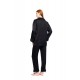 W1820 - Black - PYJAMA BUTTONED PURE CHIC- (W1820) W1820 - Black - PYJAMA BUTTONED PURE CHIC- (W1820)