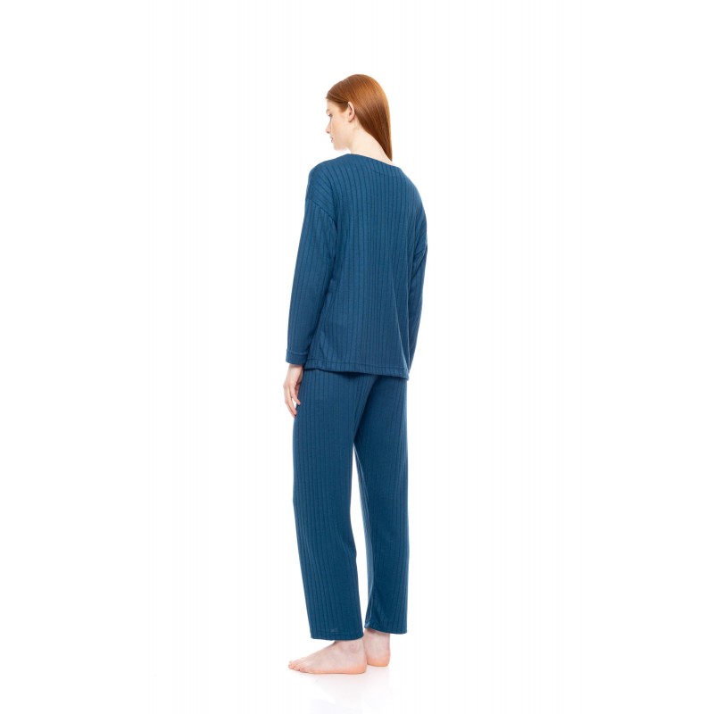 W1824 - Dusty Pink - PYJAMA WARM STRIPES- (W1824)