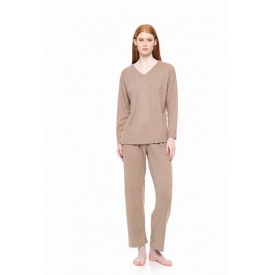 W1824 - Sand - PYJAMA WARM STRIPES- (W1824)