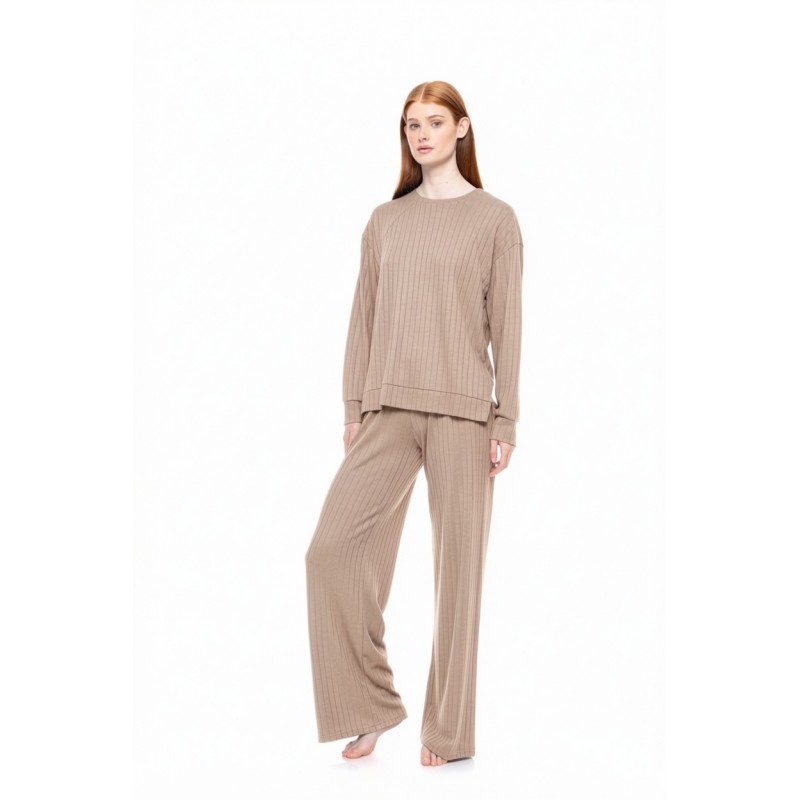 W1826 - Sand - PYJAMA WARM STRIPES- (W1826)