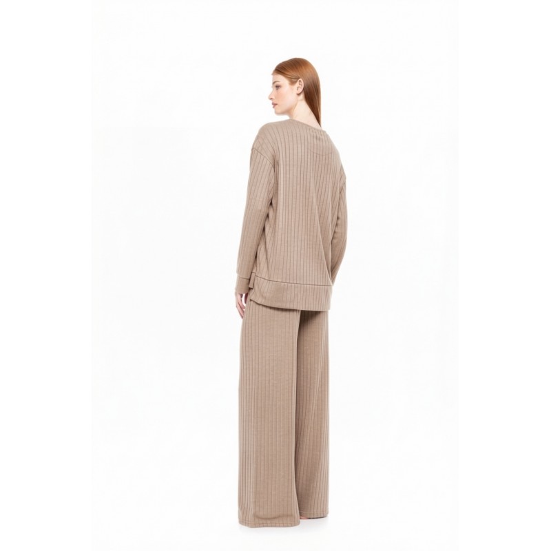 W1826 - Sand - PYJAMA WARM STRIPES- (W1826)