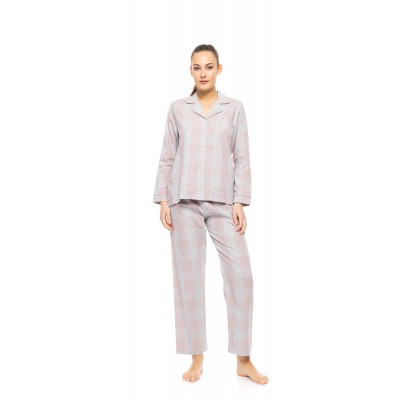 W1834 - Type - PYJAMA BUTTONED SOFT ROSE PLAID- (W1834)