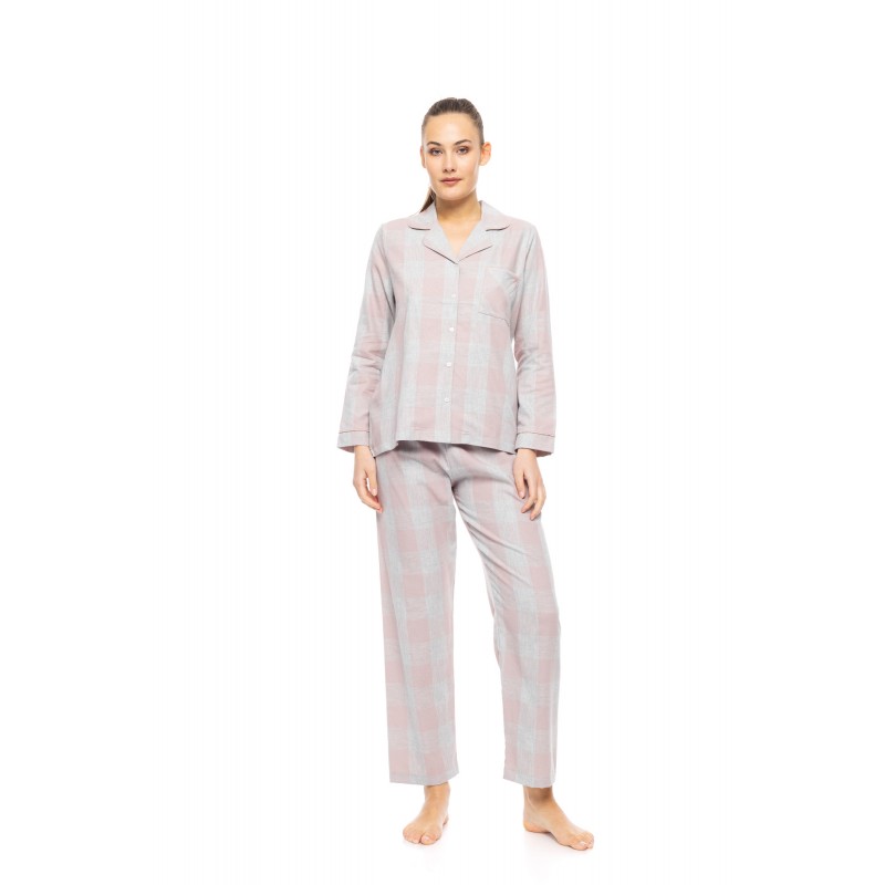 W1834 - Type - PYJAMA BUTTONED SOFT ROSE PLAID- (W1834) W1834 - Type - PYJAMA BUTTONED SOFT ROSE PLAID- (W1834)