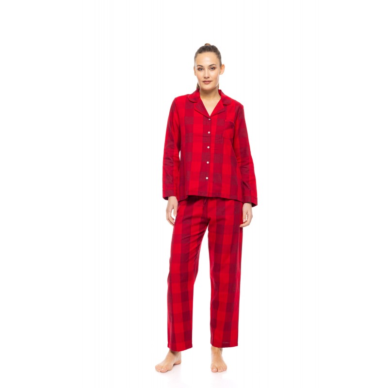 W1838 - Type - PYJAMA BUTTONED RASPBERRY PLAID- (W1838) W1838 - Type - PYJAMA BUTTONED RASPBERRY PLAID- (W1838)