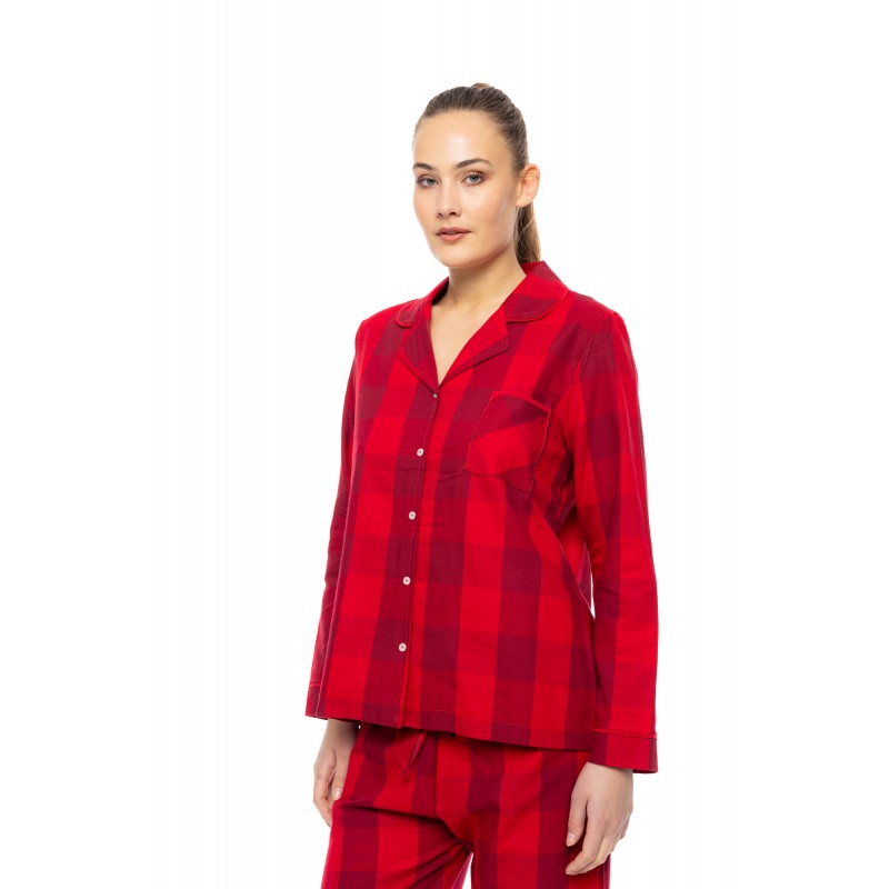 W1838 - Type - PYJAMA BUTTONED RASPBERRY PLAID- (W1838) W1838 - Type - PYJAMA BUTTONED RASPBERRY PLAID- (W1838)