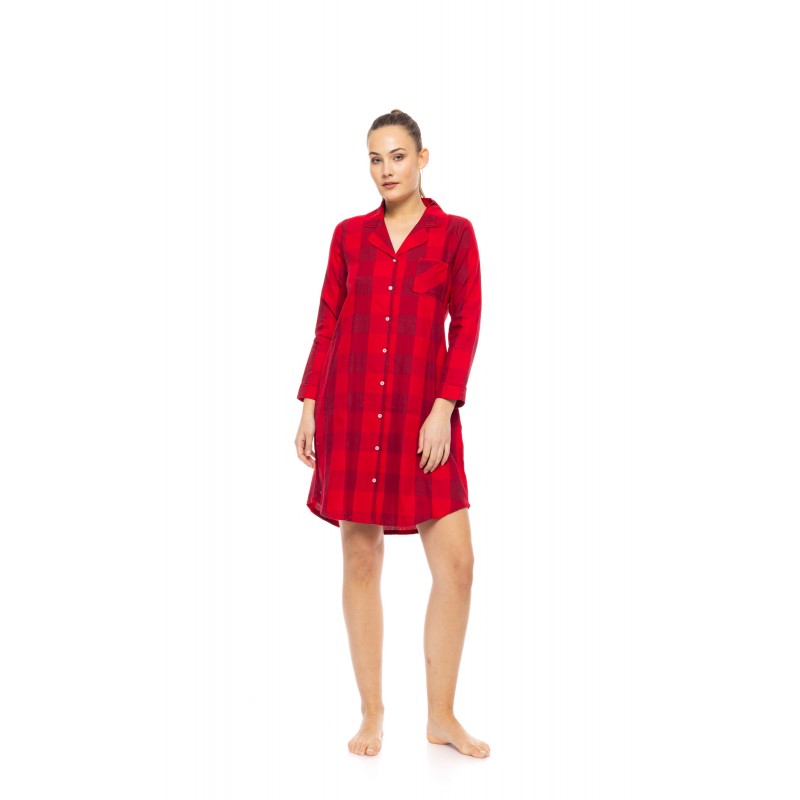 W1839 - Type - NIGHTGOWN BUTTONED RASPBERRY PLAID- (W1839) W1839 - Type - NIGHTGOWN BUTTONED RASPBERRY PLAID- (W1839)