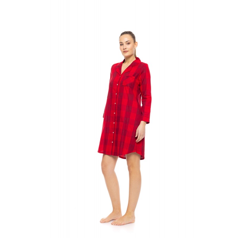W1839 - Type - NIGHTGOWN BUTTONED RASPBERRY PLAID- (W1839) W1839 - Type - NIGHTGOWN BUTTONED RASPBERRY PLAID- (W1839)
