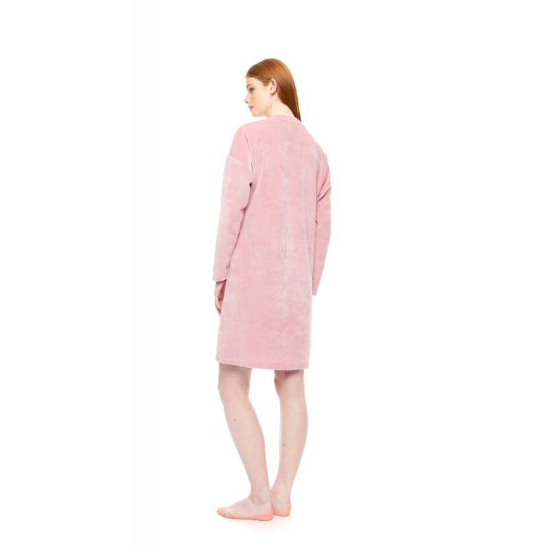 W1860 - Dusty Pink - LOUNGEWEAR VELVET PETIT STRIPE- (W1860)