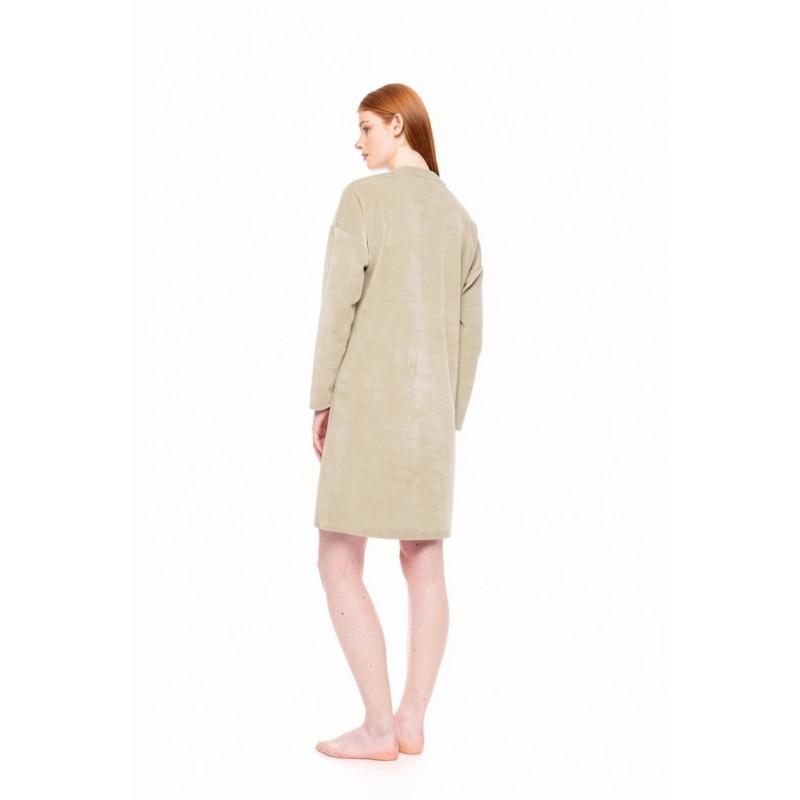 W1860 - Sand - LOUNGEWEAR VELVET PETIT STRIPE- (W1860)