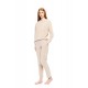 W1861 - Sand - LOUNGEWEAR VELVET PETIT STRIPE- (W1861) W1861 - Sand - LOUNGEWEAR VELVET PETIT STRIPE- (W1861)