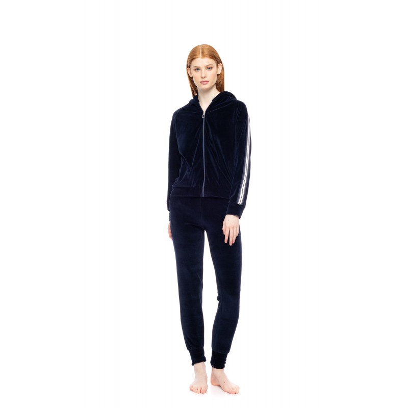 W1865 - Yacht Blue - TRUCKSUIT VELVET OFF WHITE STRIPE- (W1865) W1865 - Yacht Blue - TRUCKSUIT VELVET OFF WHITE STRIPE- (W1865)