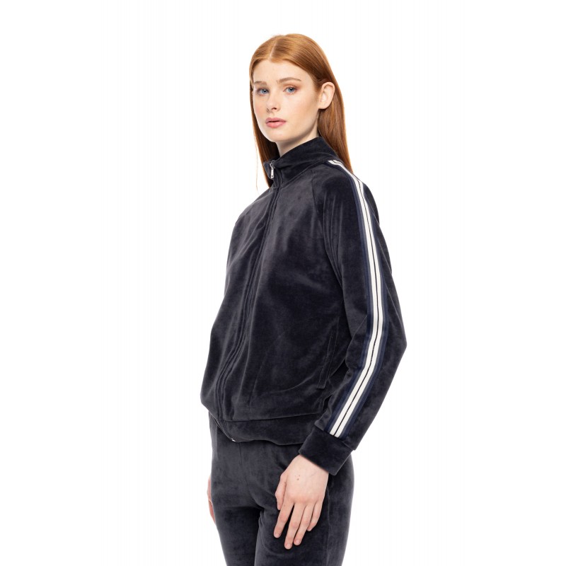 W1866 - Grey Charcoal - TRUCKSUIT VELVET OFF WHITE STRIPE- (W1866) W1866 - Grey Charcoal - TRUCKSUIT VELVET OFF WHITE STRIPE- (W1866)