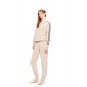 W1867 - Sand - LOUNGEWEAR VELVET OFF WHITE STRIPE- (W1867) W1867 - Sand - LOUNGEWEAR VELVET OFF WHITE STRIPE- (W1867)