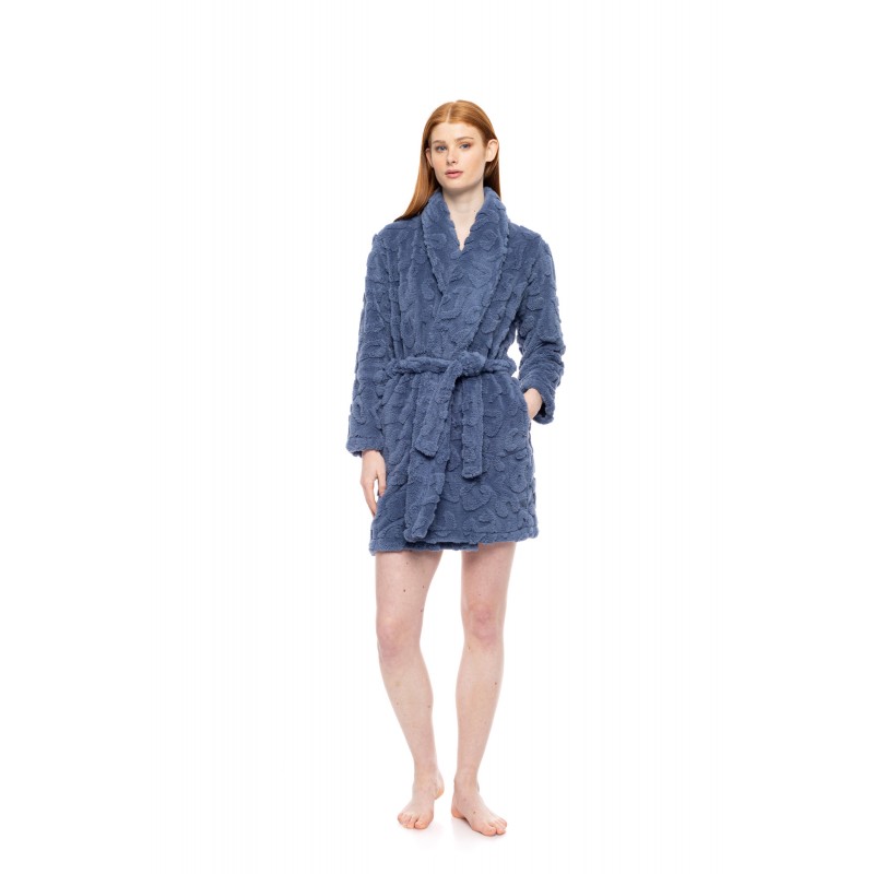 W1874 - Cosmos Blue - ROBE FLEECE LEO- (W1874) W1874 - Cosmos Blue - ROBE FLEECE LEO- (W1874)