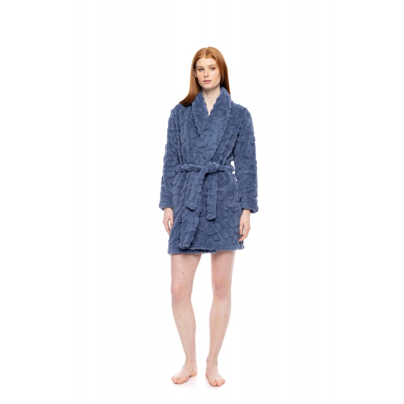 W1874 - Cosmos Blue - ROBE FLEECE LEO- (W1874) W1874 - Cosmos Blue - ROBE FLEECE LEO- (W1874)