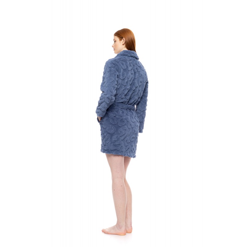 W1874 - Cosmos Blue - ROBE FLEECE LEO- (W1874) W1874 - Cosmos Blue - ROBE FLEECE LEO- (W1874)
