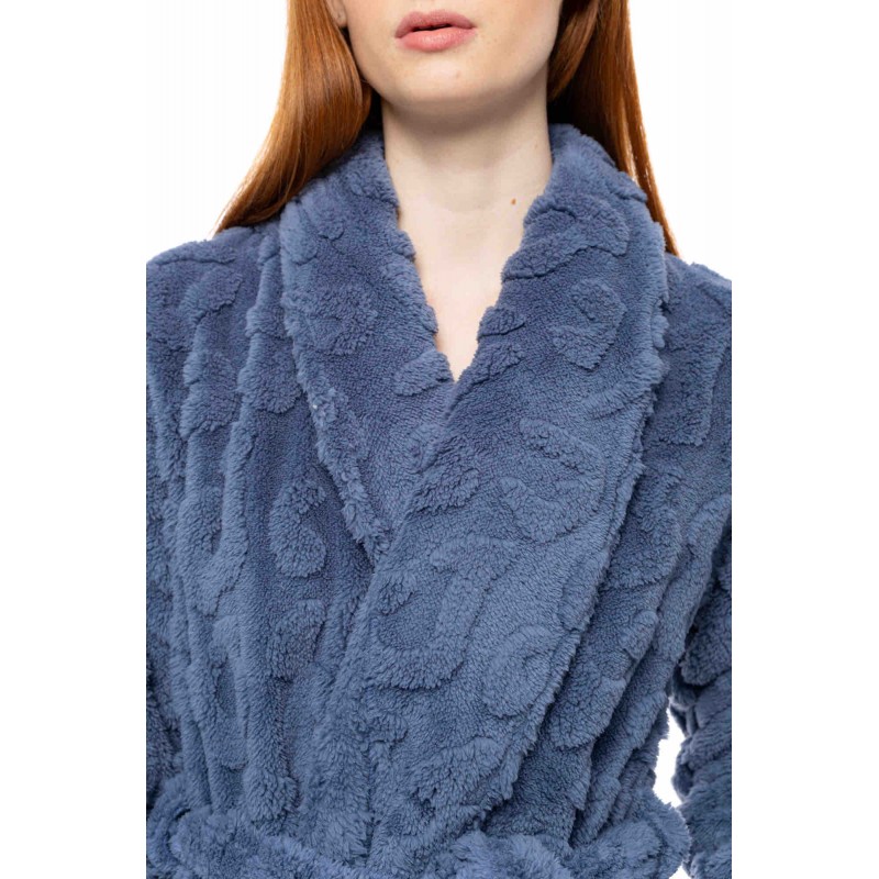 W1874 - Cosmos Blue - ROBE FLEECE LEO- (W1874) W1874 - Cosmos Blue - ROBE FLEECE LEO- (W1874)