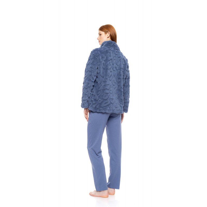 W1876 - Cosmos Blue - ROBE ZIPPER FLEECE LEO- (W1876)