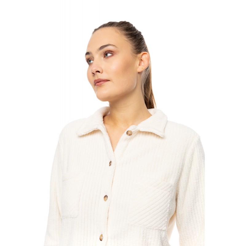 W1878 - White - PYJAMA FLEECE STRIPE- (W1878) W1878 - White - PYJAMA FLEECE STRIPE- (W1878)