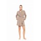 W1879 - Sand - ROBE FLEECE STRIPE- (W1879) W1879 - Sand - ROBE FLEECE STRIPE- (W1879)