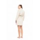 W1879 - White - ROBE FLEECE STRIPE- (W1879) W1879 - White - ROBE FLEECE STRIPE- (W1879)