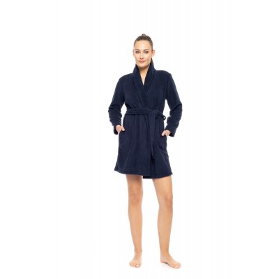 W1879 - Yacht Blue - ROBE FLEECE STRIPE- (W1879) W1879 - Yacht Blue - ROBE FLEECE STRIPE- (W1879)