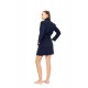 W1879 - Yacht Blue - ROBE FLEECE STRIPE- (W1879)