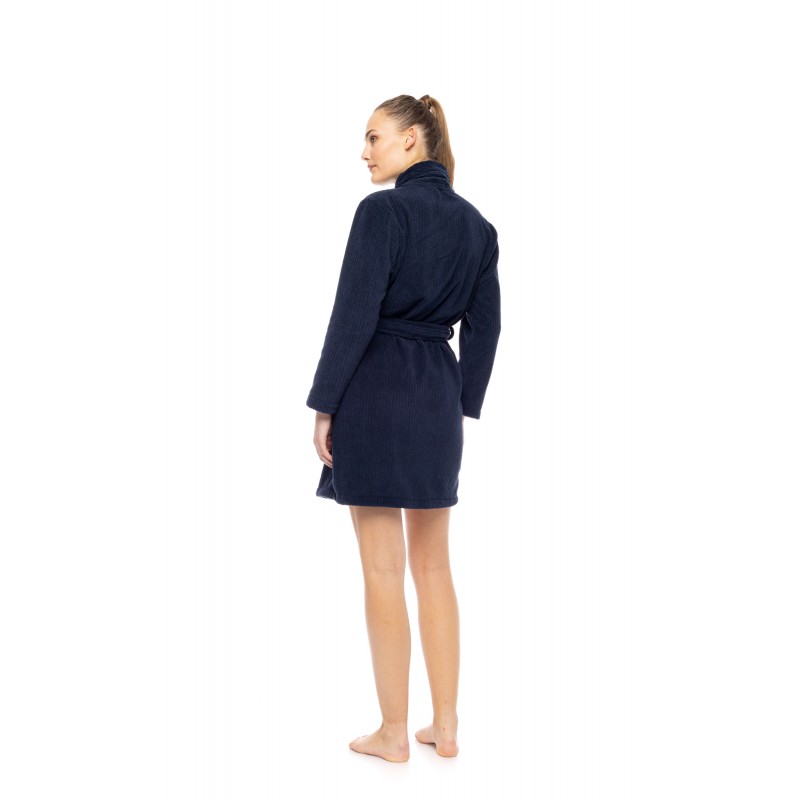 W1879 - Yacht Blue - ROBE FLEECE STRIPE- (W1879)