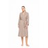 W1880 - Sand - ROBE LONG FLEECE STRIPE- (W1880)