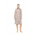 W1882 - Sand - ROBE ZIPPER FLEECE STRIPE- (W1882)