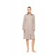 W1882 - Sand - ROBE ZIPPER FLEECE STRIPE- (W1882) W1882 - Sand - ROBE ZIPPER FLEECE STRIPE- (W1882)