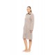 W1882 - Sand - ROBE ZIPPER FLEECE STRIPE- (W1882) W1882 - Sand - ROBE ZIPPER FLEECE STRIPE- (W1882)