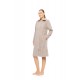W1882 - Sand - ROBE ZIPPER FLEECE STRIPE- (W1882) W1882 - Sand - ROBE ZIPPER FLEECE STRIPE- (W1882)