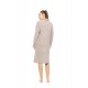 W1882 - Sand - ROBE ZIPPER FLEECE STRIPE- (W1882) W1882 - Sand - ROBE ZIPPER FLEECE STRIPE- (W1882)